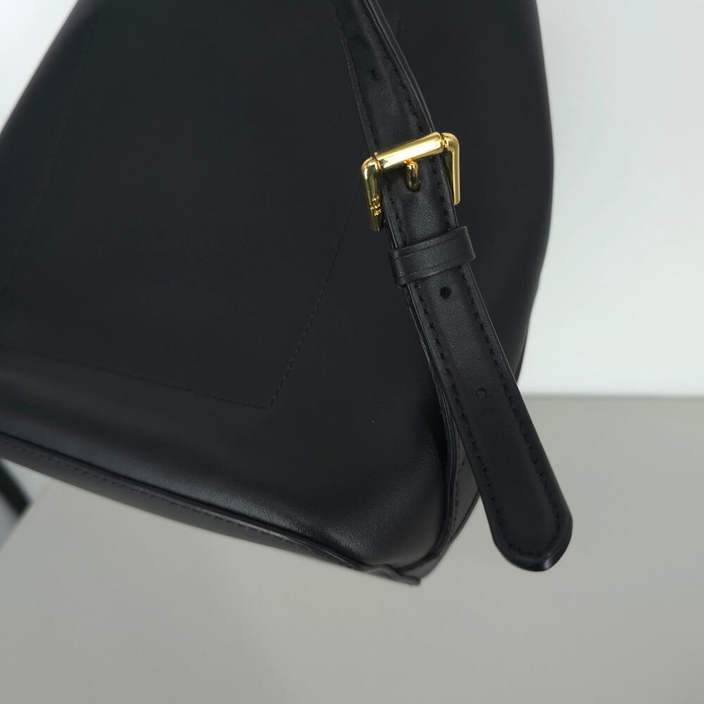 Lauren Ralph Lauren Dryden Flap Black Leather Backpack - Picture 9 of 16